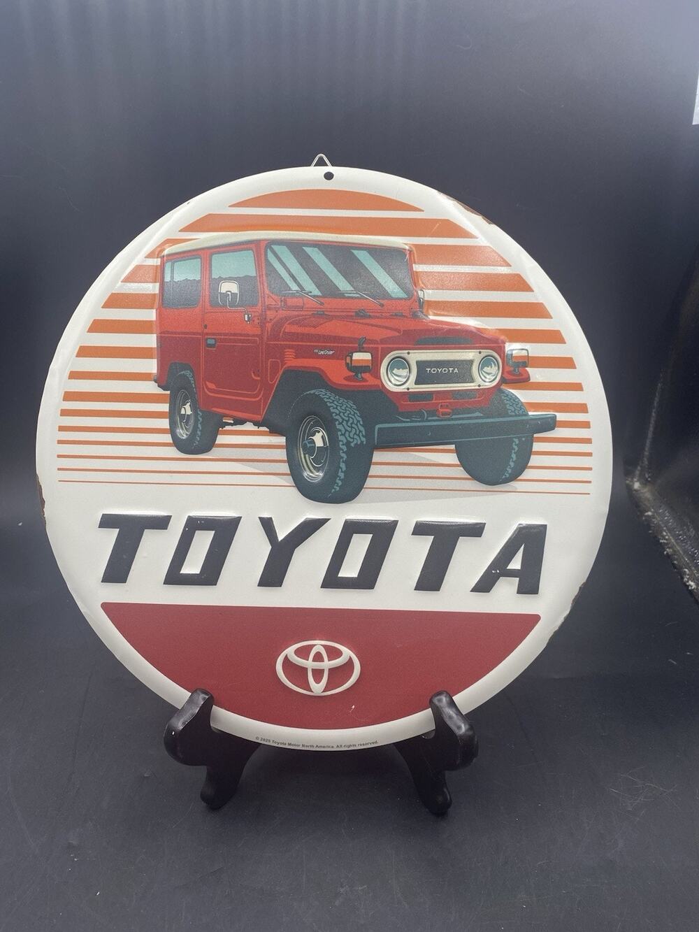 Vintage Toyota Land Cruiser Sign Motors Gas Pump Porcelain Style Metal Sign